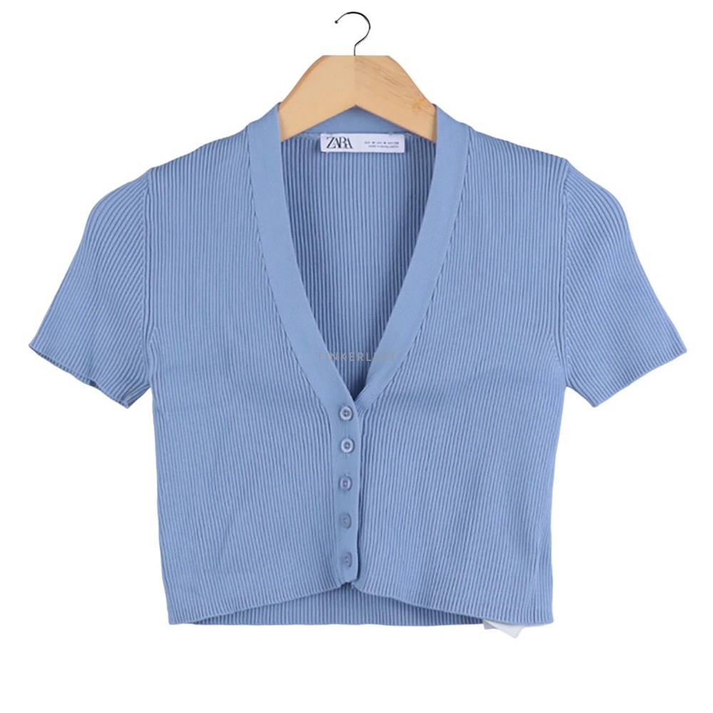 ZARA Ribbed Cropped T Shirt